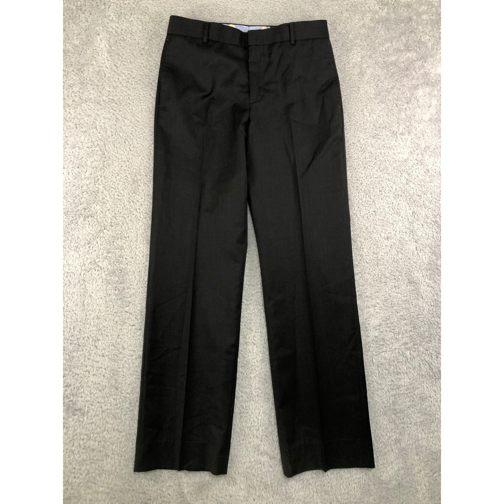Polo Ralph Lauren Pants Women 16 (28x29) Black 100% Wool Made in Italy Straight